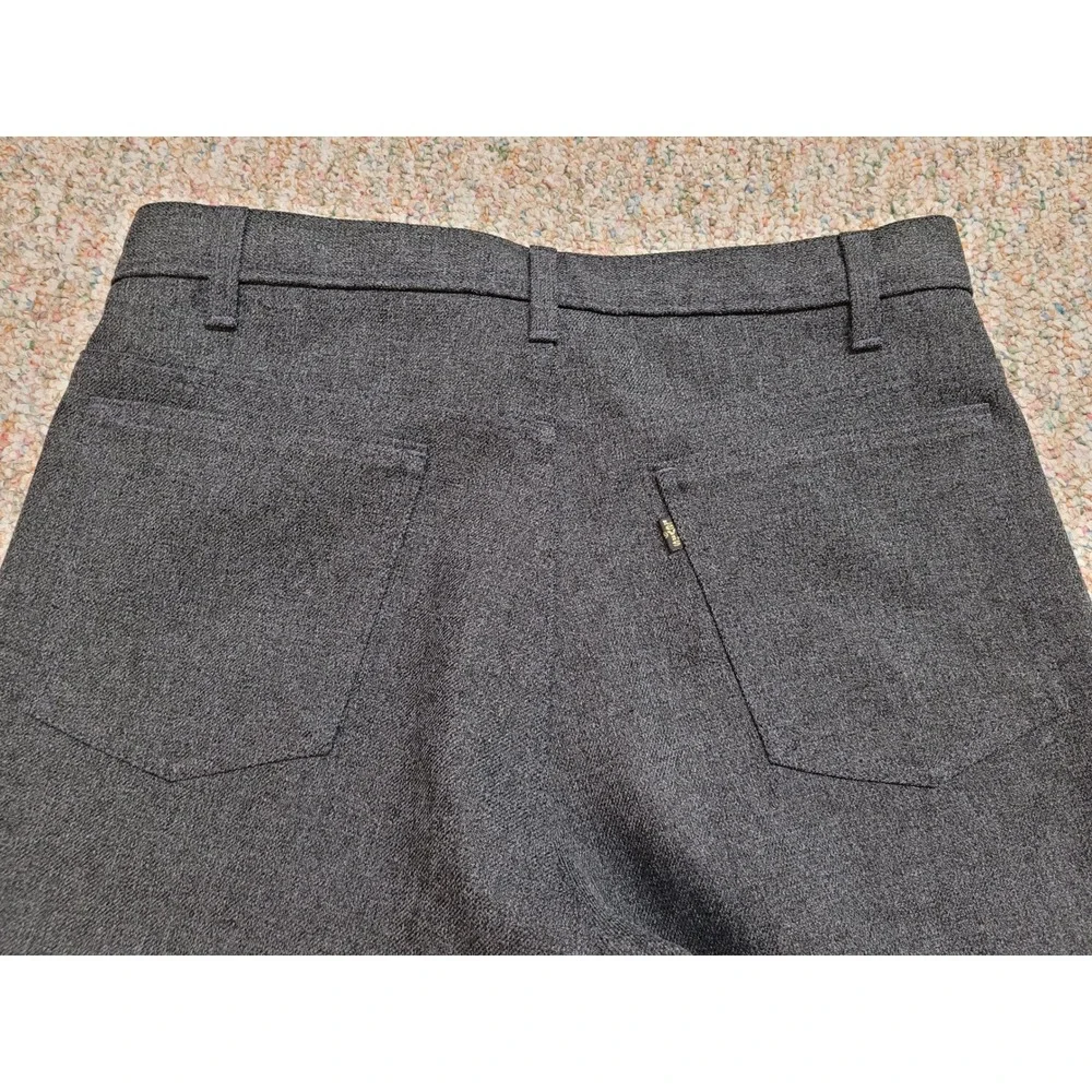 Levis Action Slacks Mens 34x30 Grey Vintage Boot Cut Sta-Prest Trousers 517-6259